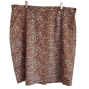 Joan Rivers 1X Cheetah Animal Print Pencil Skirt